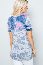 Load image into Gallery viewer, Women’s Camo Print Patchwork V-Neck Long-Sleeve Top – Soft Stretch Knit, Tunic Length, Casual Everyday Wear