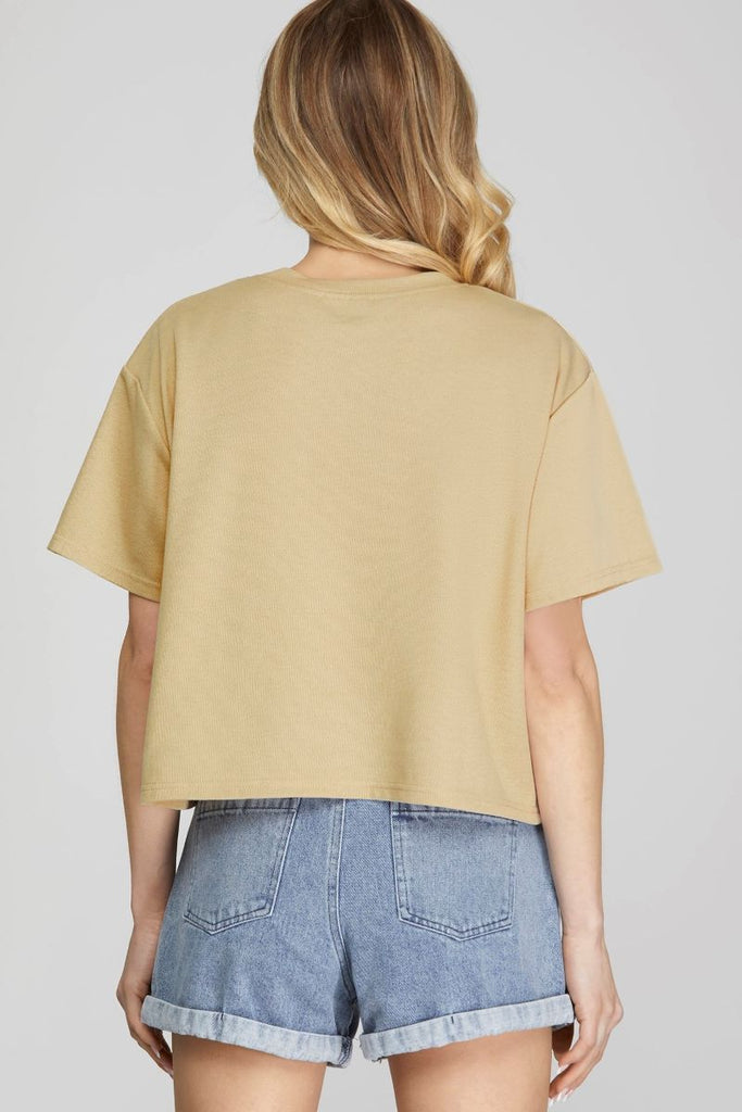 Women’s Loose-Fit Drop-Shoulder Tee – Cropped Boxy Basic Top for Everyday Wear