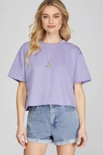 Load image into Gallery viewer, Women’s Loose Fit Drop Shoulder Short Sleeve T-Shirt – Casual Cropped Basic Top