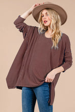 Load image into Gallery viewer, Women’s Oversized Drop-Shoulder Long Sleeve Knit Top – Relaxed Fit, Soft Draped Tunic Style